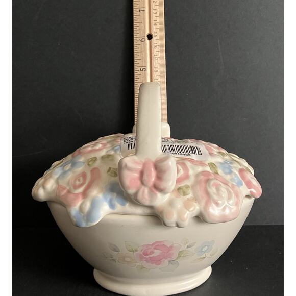 Vtg Pfaltzgraff Tea Rose Small Basket w Lid for Deviled Egg Holder 12039A NWOB - Picture 8 of 9